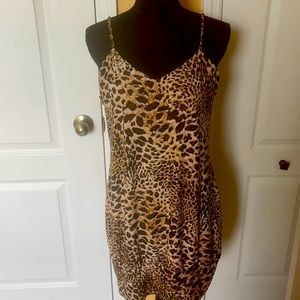 Leopard spaghetti strap sexy & comfortable dress